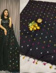 Tradition in Trend – Multi-Colour Embroidered Khadi Cotton Saree - KCS-06